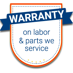 warranty on labor and parts we serve